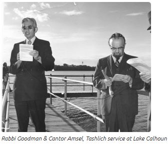 Rabbi Goodman & Cantor Amsel, Tashlich service at Lake Calhoun